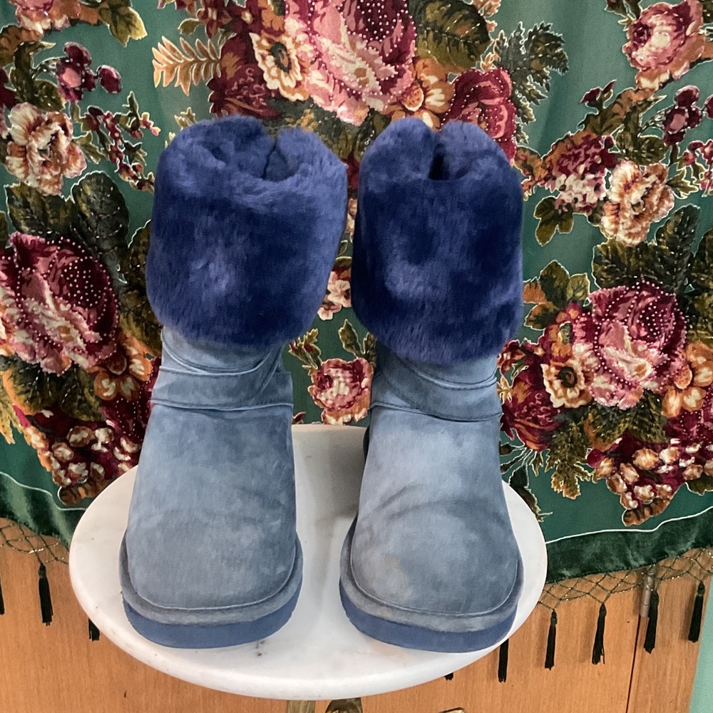 Lamo Women's Blue Fur Winter Boots